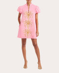 Elliana Embroidered Cotton Barong Mini Dress