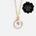 Tiny Birth Flower Portrait Necklace