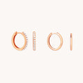 Essential Shimmer Hoop Gift Set in Rose Gold
