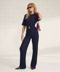 Extra Fine Cable Pointelle Wide Leg Pant