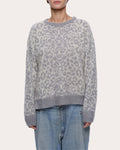 Kimry Jacquard-Knit Brushed Cashmere-Blend Sweater