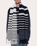 Sam Fringed Striped Cashmere-Blend Scarf