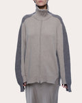 Dakota Paneled Recycled Wool-Cashmere Blend Zip-Up Cardigan