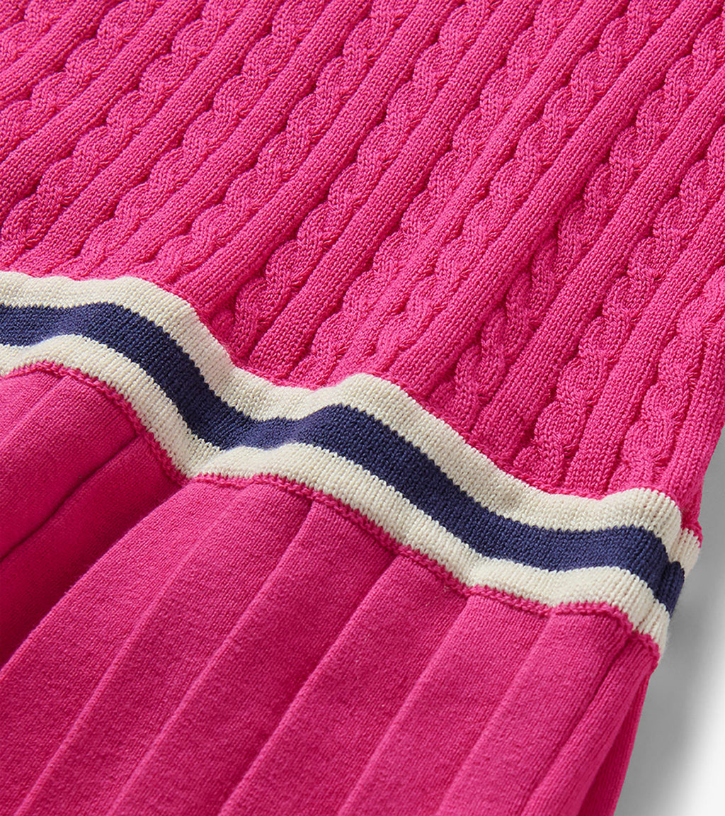 Girls Pink Yarrow Pleated Cable Dress