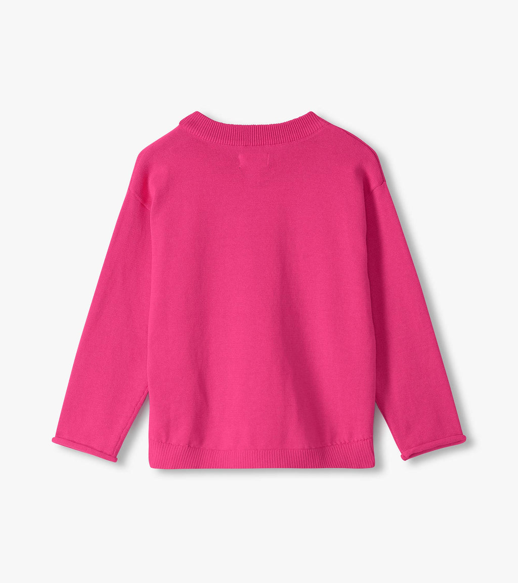 Girls Sequin Ballerina Crew Neck Sweater