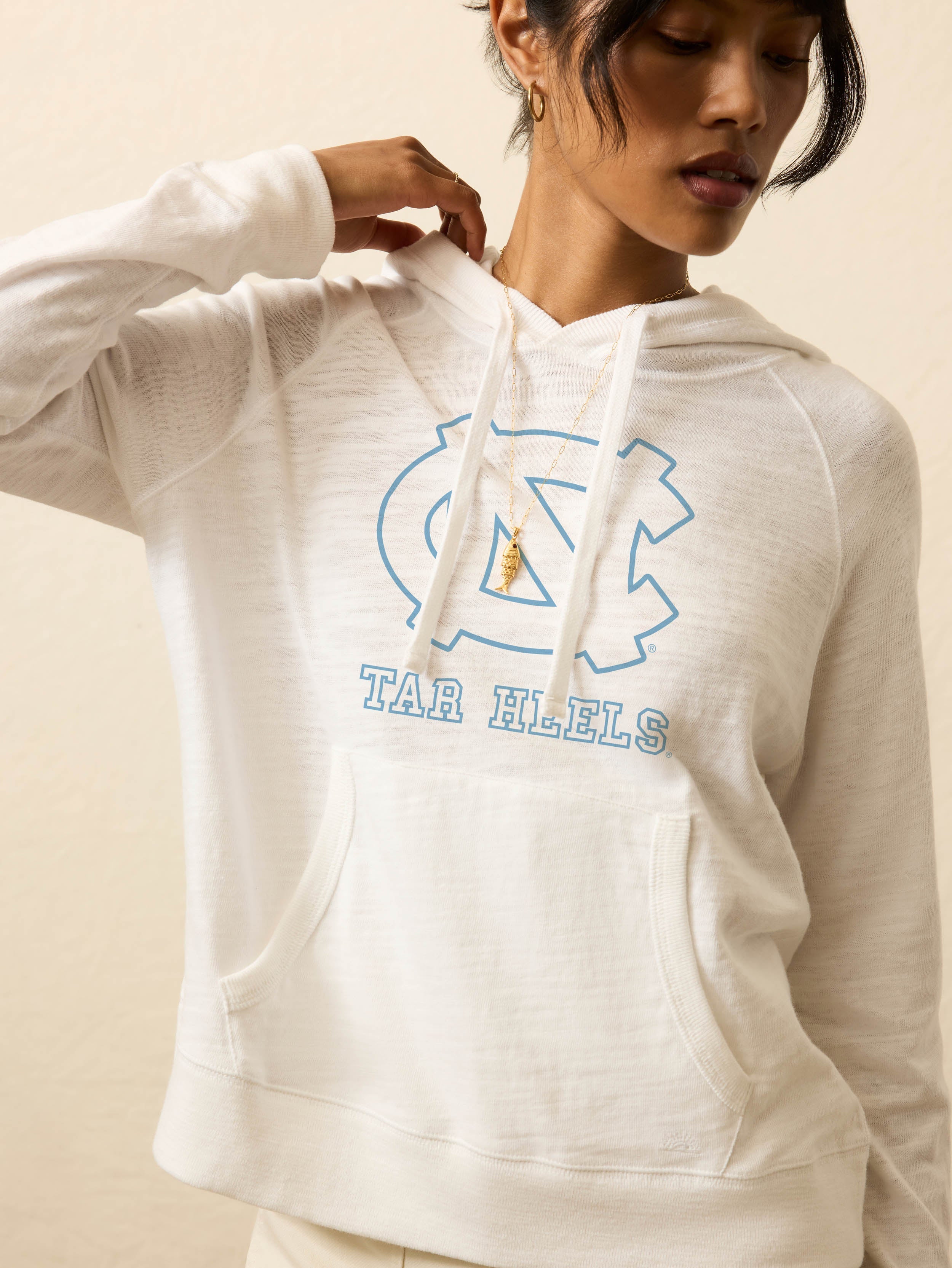 University of North Carolina Sunwashed Organic Hoodie - White