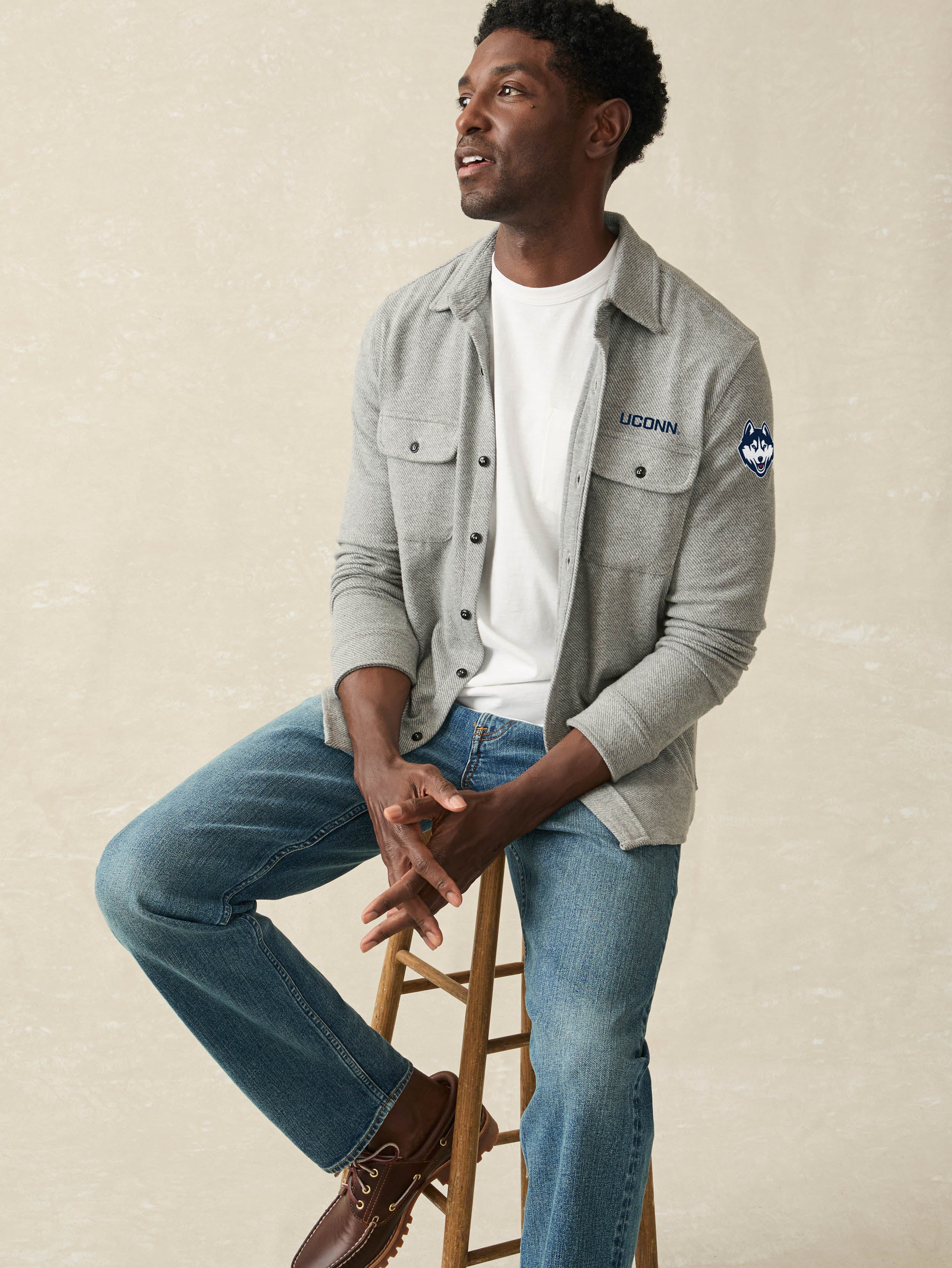 University of Connecticut Legend™ Sweater Shirt - Fossil Grey Twill