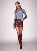 Croc Leather Skirt