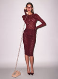 Le Stretch Lace Pencil Skirt