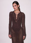 Lace Pointelle Long Sleeve Dress