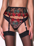 Vampire Rose Embroidery Thong