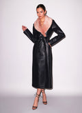 Vegan Leather & Fur Coat