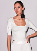 Sequin Knit Scoop Neck Top
