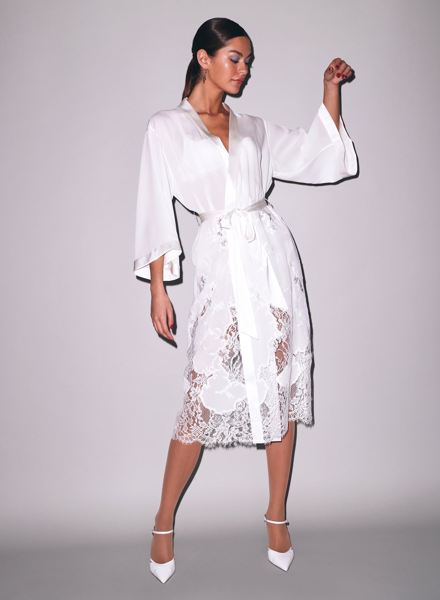 Mia Lace Long Robe