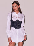 No Cup Floral Jacquard Bustier