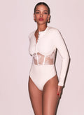 Rib & Bouquet Lace Underbust Bodysuit
