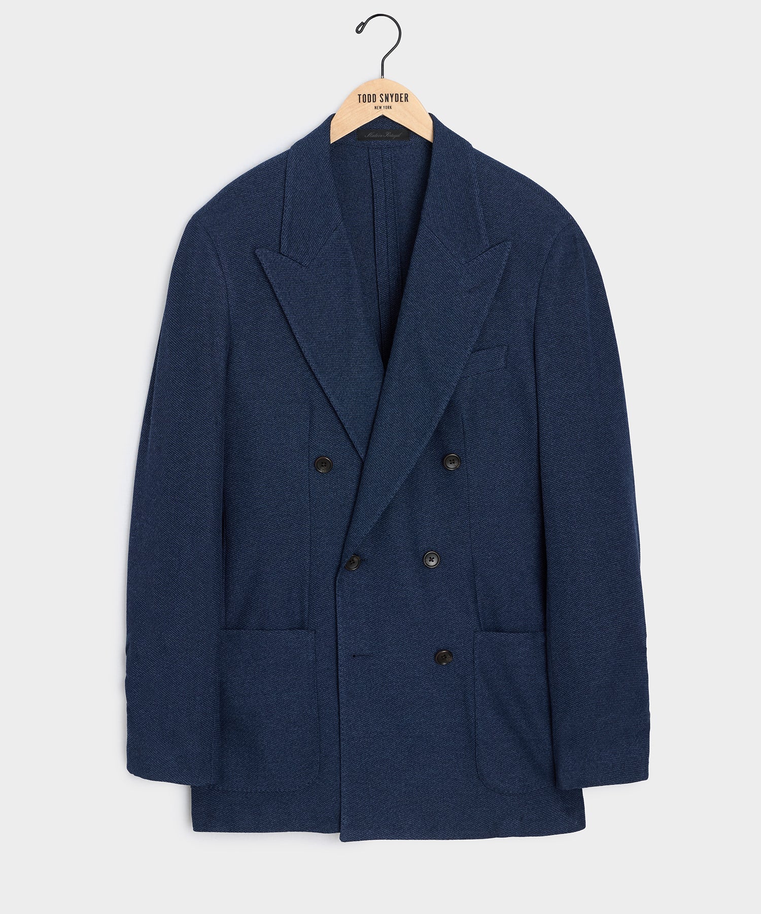 Italian Double-Breasted Knit Pique Sport Coat