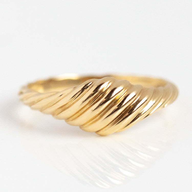 Solid Gold Twisted Signet Ring Last Chance Sizes