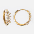 Solid Gold Diamond Baguette Huggie Hoops