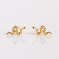 Solid Gold Slither Snake Studs