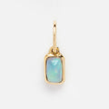 Solid Gold Birthstone Baguette Charm