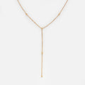 Solid Gold Beaded Lariat Necklace