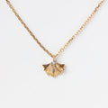 Solid Gold Ginkgo Leaf Diamond Necklace