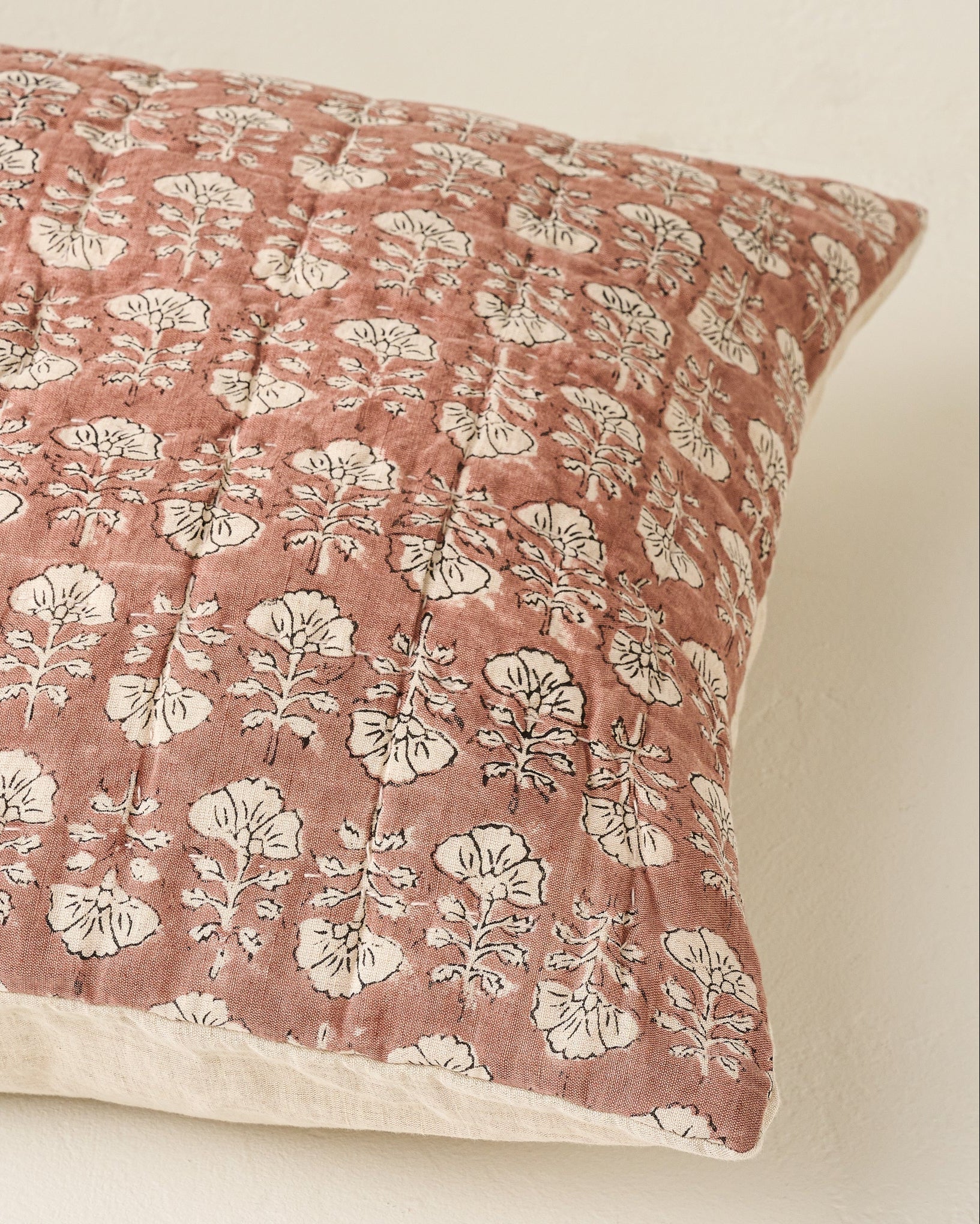 Flora Block Print Pillow Sham - Desert Clay