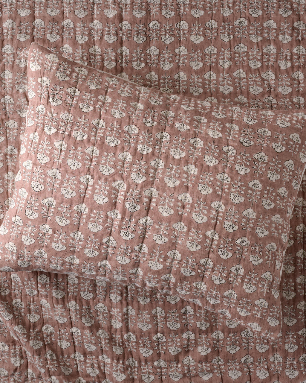 Flora Block Print Pillow Sham - Desert Clay