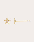 Flower 14K Gold Diamond Stud Earrings