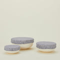 Linen Bowl Cover, Set of 3 - Blue Stripe