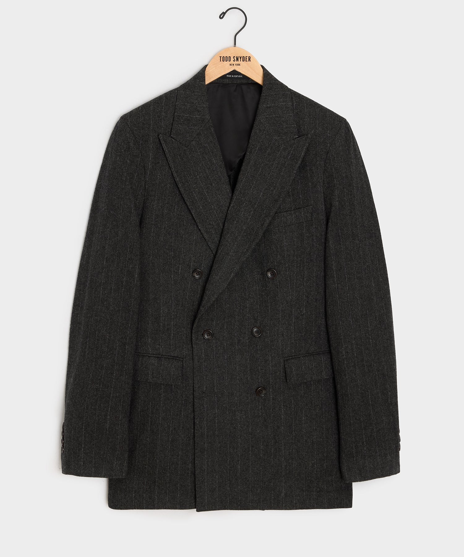 Italian Flannel Pinstripe Double-Breasted Jacket