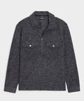 Relaxed Wool-Silk Quarter-Zip Polo