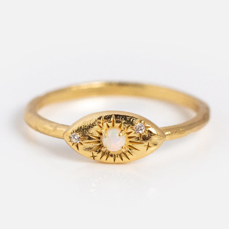 Opal Amulet Ring