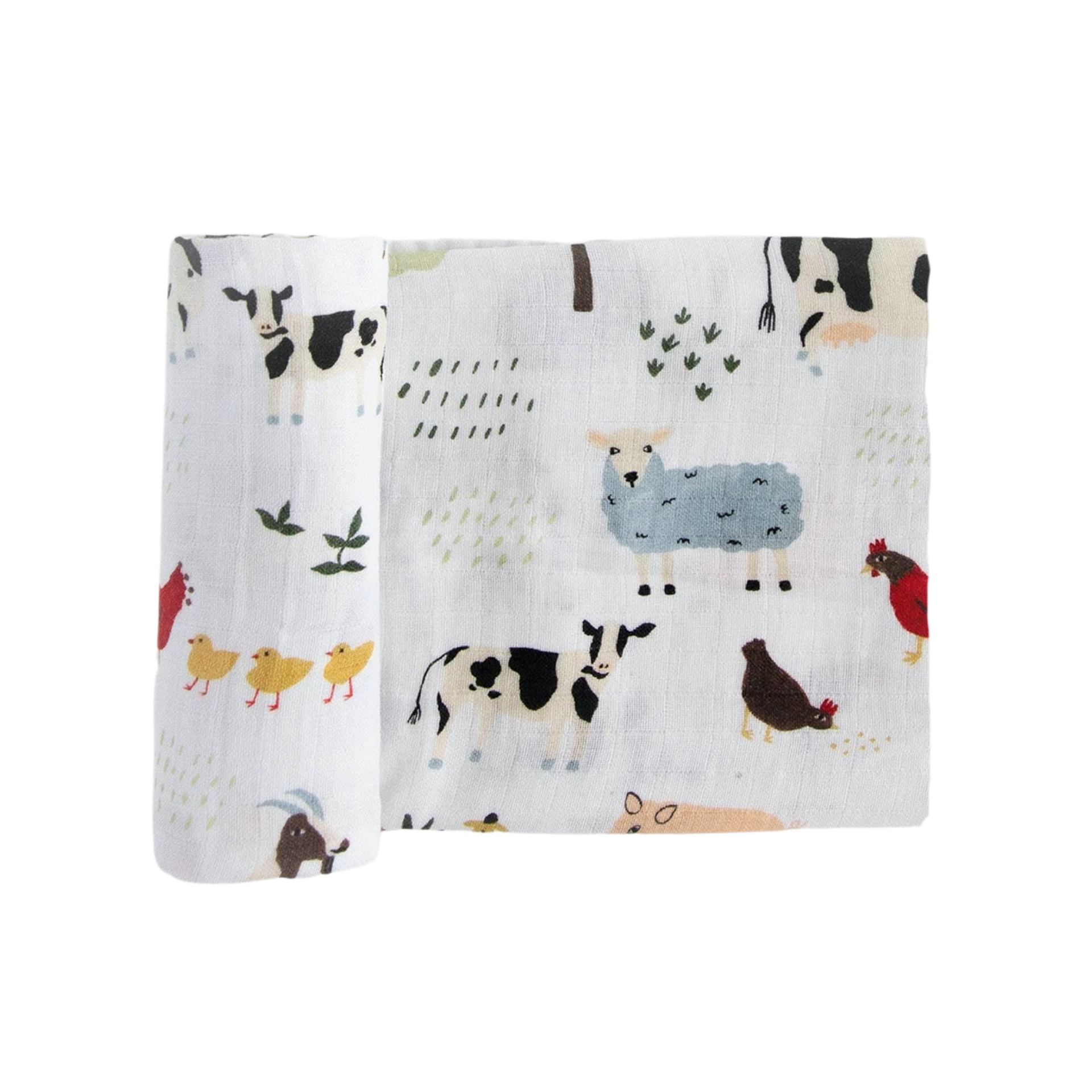 Organic Cotton Muslin Swaddle Blanket - Family Farm
