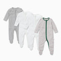 Festive Zip-Up Sleepsuit 4 Pack