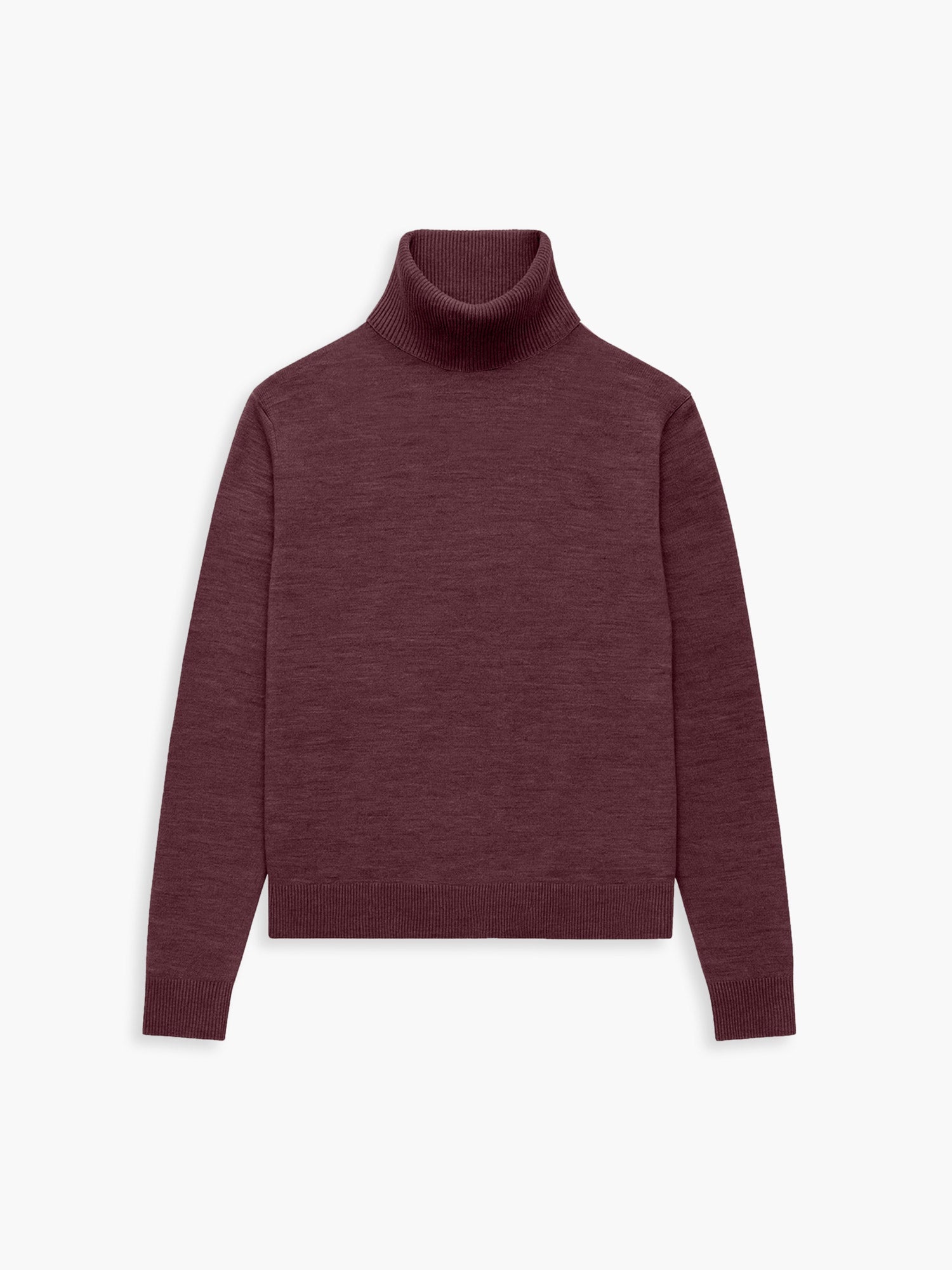 Men's Travel Merino Turtleneck - Merlot