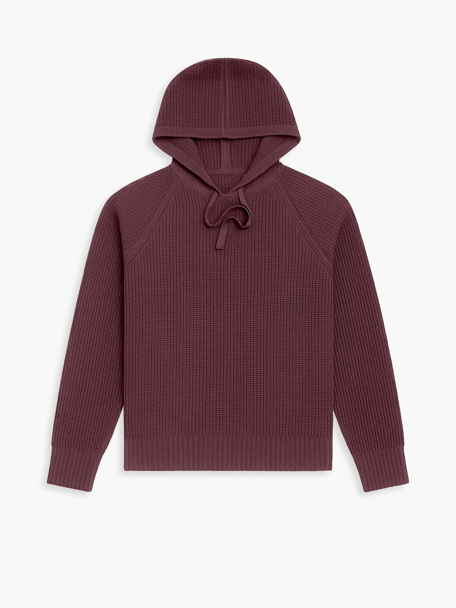 Men's Travel Merino Waffle Hoodie - Merlot