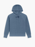 Men's Travel Merino Waffle Hoodie - Denim Blue