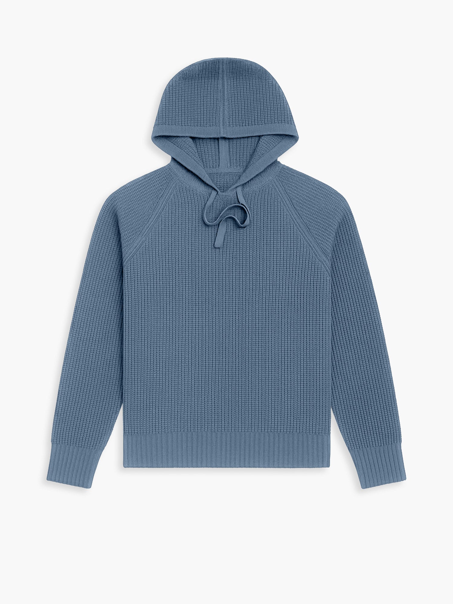 Men's Travel Merino Waffle Hoodie - Denim Blue