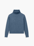 Women's Travel Merino Turtleneck - Denim Blue