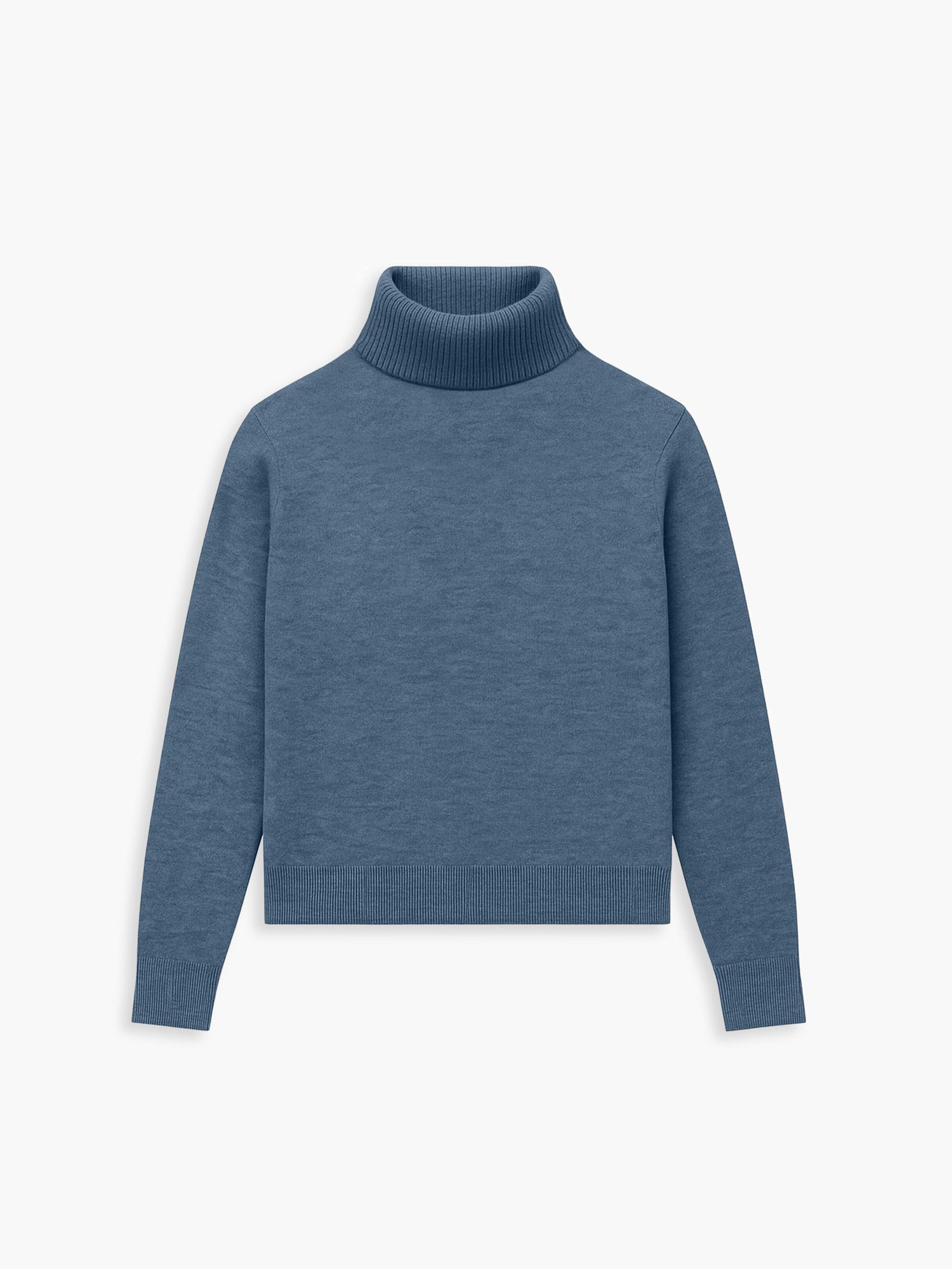 Women's Travel Merino Turtleneck - Denim Blue