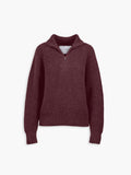 Women's Travel Merino Waffle Half-Zip - Merlot