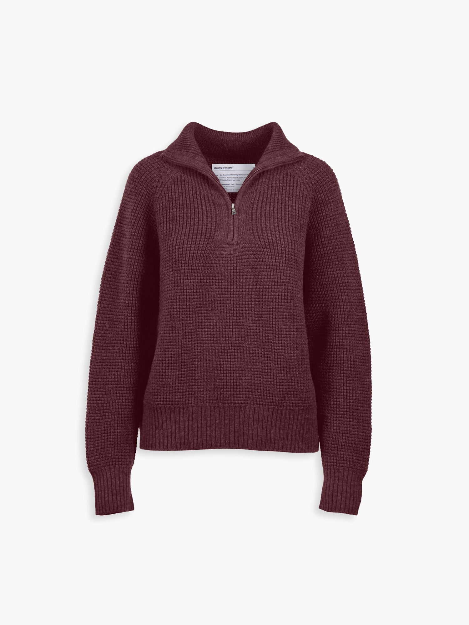 Women's Travel Merino Waffle Half-Zip - Merlot