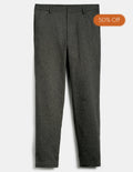 Cotton Herringbone Chino - Forest And Black