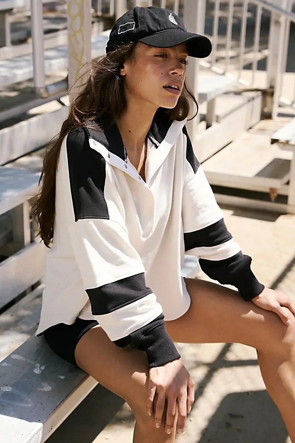 Free People-inspired Cotton Maternity & Nursing Ruby-Styled Top Silver Marl & Black