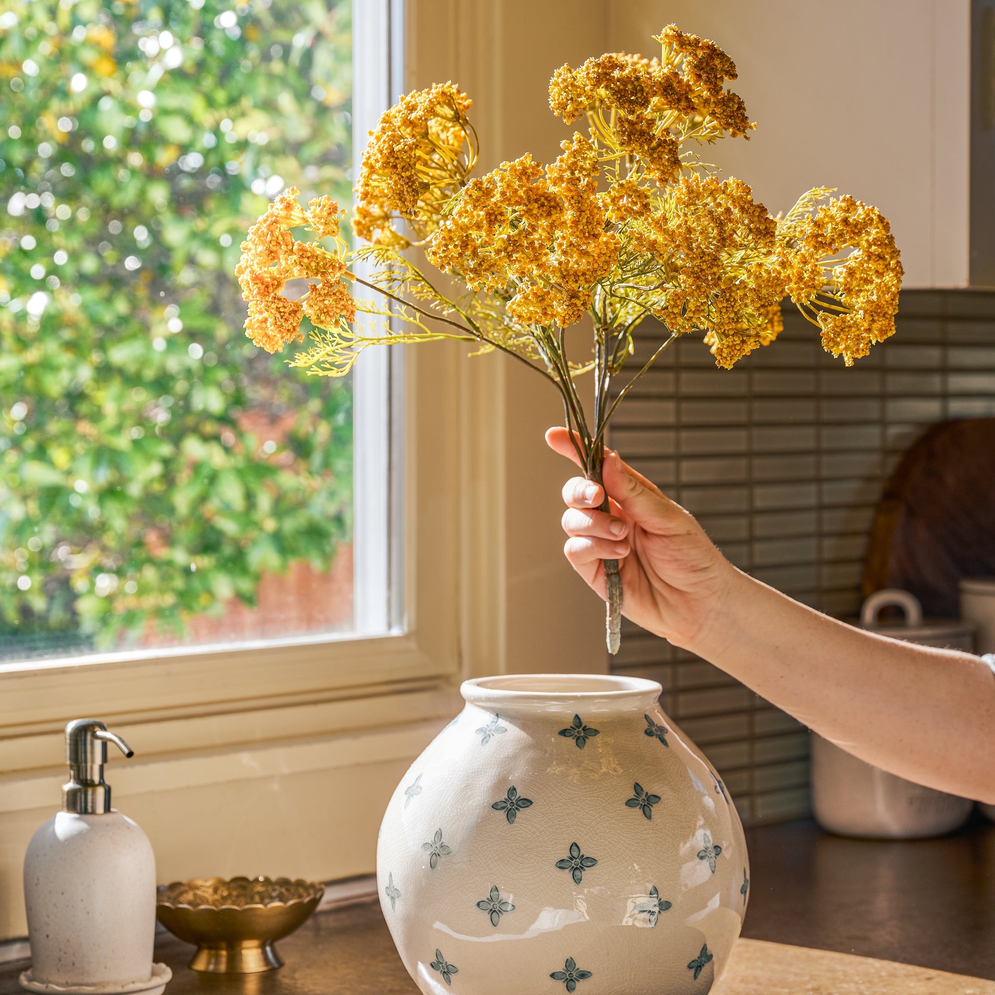 Cream and Blue Luna Vase