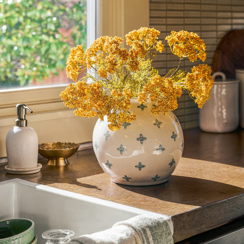 Cream and Blue Luna Vase