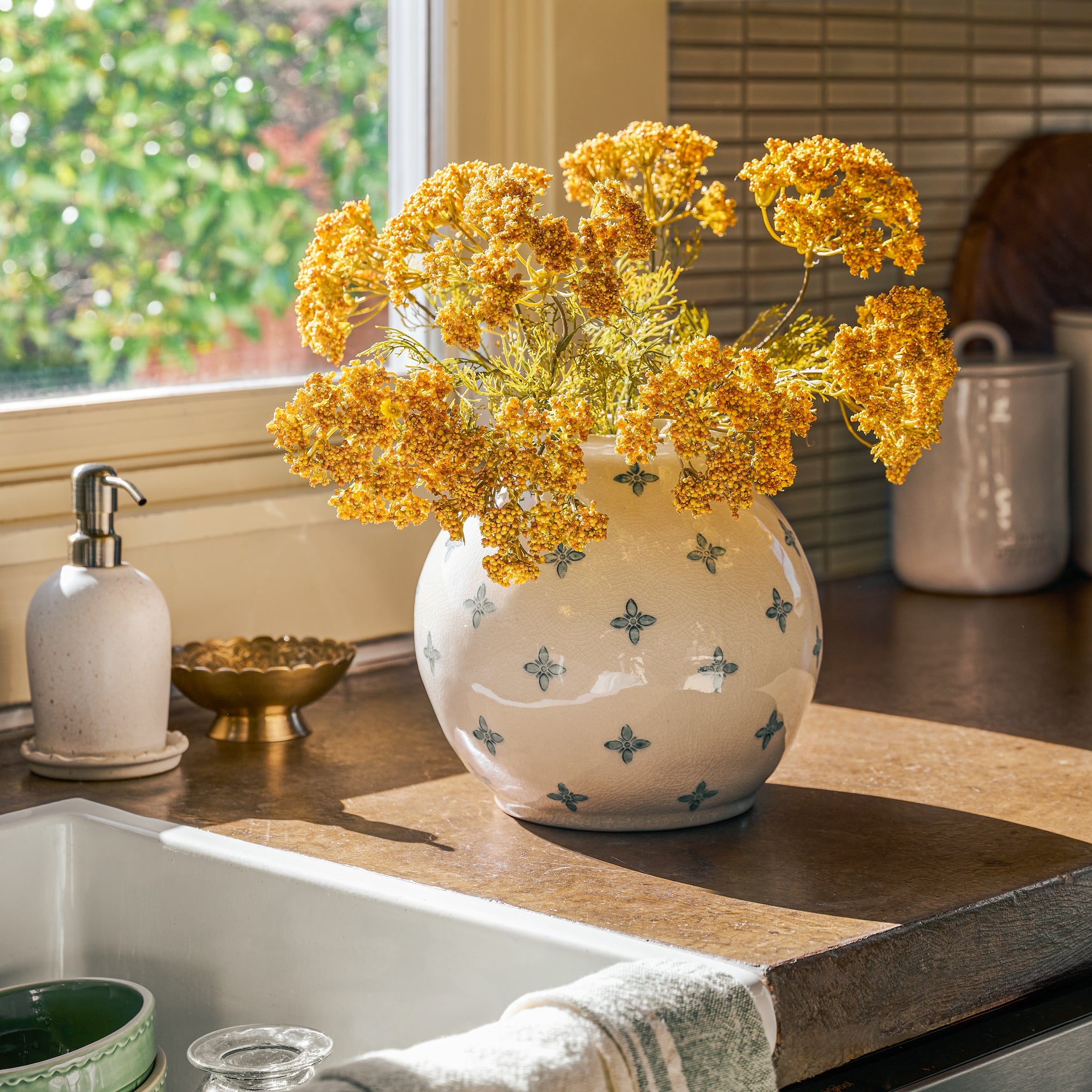 Cream and Blue Luna Vase