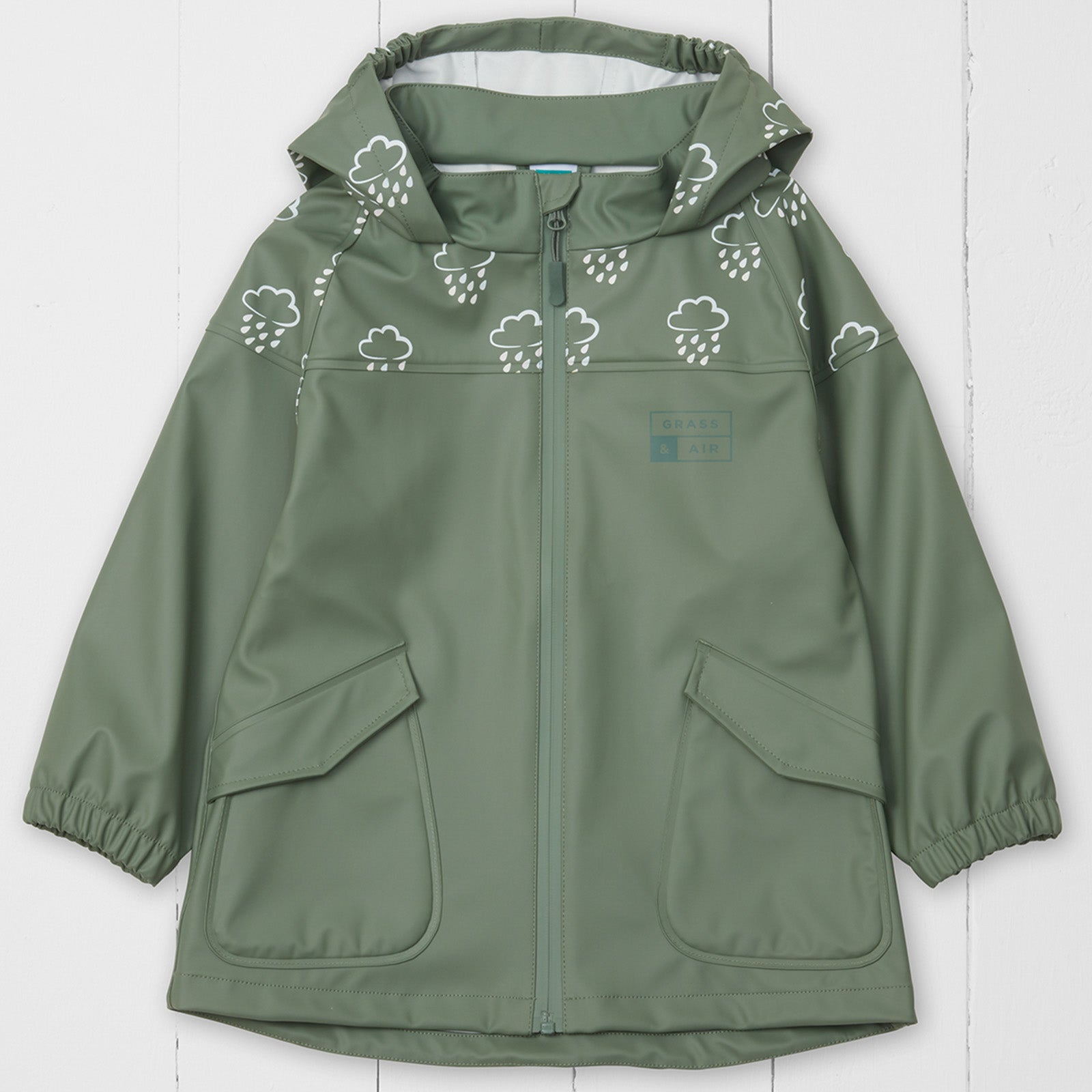 Grass and Air Colour Changing Rain Jacket - Khaki